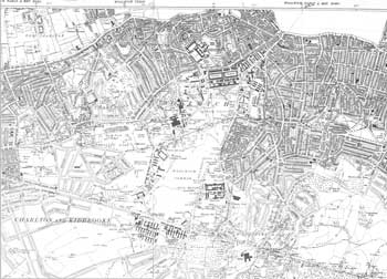 Map of Woolwich and Charlton, 1938 