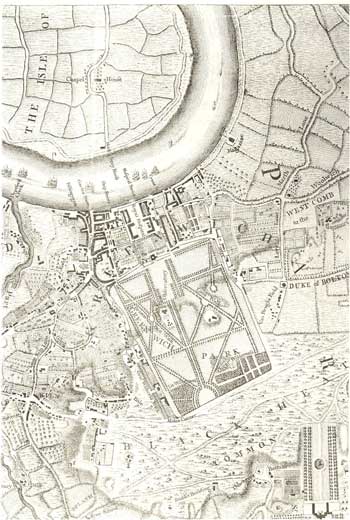 Map of Central Greenwich, 1746