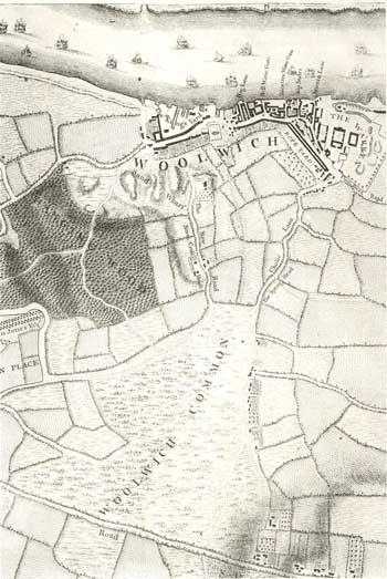 Map of Woolwich, 1746