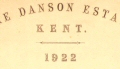 Danson Estate Catalogue Cover, 1922